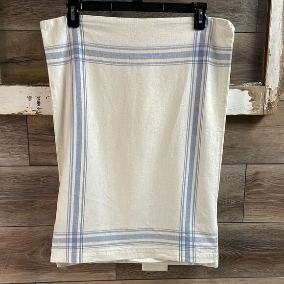 POTTERY BARN Linen Blend Pillow Cover Case Classic White Blue Plaid Standard SZ - Picture 3 of 7